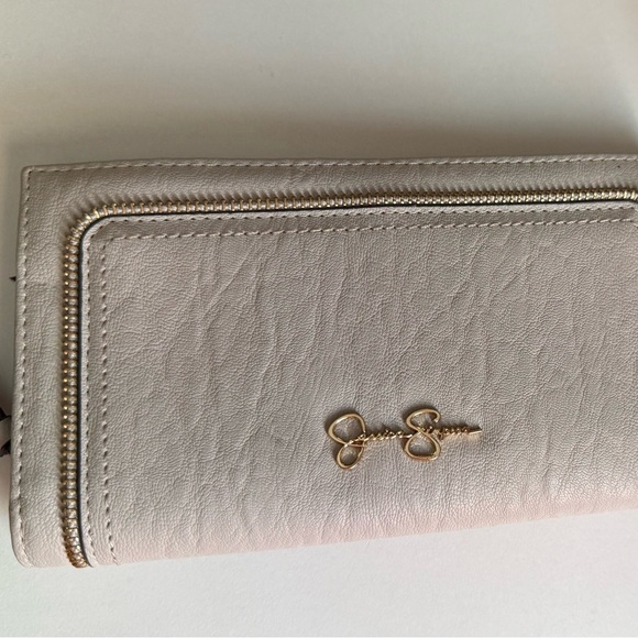 Jessica Simpson Handbags - Jessica Simpson Blush Pink Zip-Around Wallet with Gold Logo